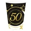 kubeczki papierowe 50 urodziny gwiazdy czarno zloty guirca 240 ml 6 sztv