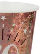 kubeczki papierowe 70 urodziny holo rozowe zloto santex 270 ml 10 szt