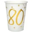 kubeczki papierowe 80 urodziny gold santex 250 ml 10 szt