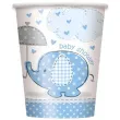 kubeczki papierowe baby shower slonik unique niebieskie 266 ml 8 szt