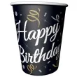 kubeczki papierowe beauty charm happy birthday czarne godan 200 ml 6 szt