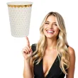 kubeczki papierowe biale w zlote kropki santex 250 ml 10 szt