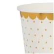 kubeczki papierowe biale w zlote kropki santex 250 ml 10 szt
