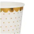 kubeczki papierowe biale w zlote kropki santex 250 ml 10 szt