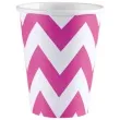 kubeczki papierowe chevron rozowe 266 ml 8 szt