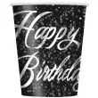 kubeczki papierowe glitz happy birthday unique srebrne 250 ml 8 szt
