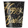 kubeczki papierowe glitz happy birthday unique zlote 250 ml 8 szt