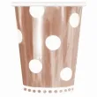 kubeczki papierowe grochy metalik rozowe zloto godan 266 ml 6 szt