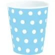 kubeczki papierowe grochy niebieski partypal 220 ml 6 szt