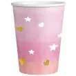 kubeczki papierowe gwiazdki i serca rozowy amscan 250 ml 8 szt