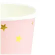 kubeczki papierowe gwiazdki zlote rozowe partypal 6 szt 220 ml