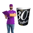 kubeczki papierowe happy birthday 30 urodziny b c czarny godan 250 ml 6 szt