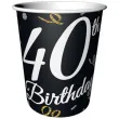 kubeczki papierowe happy birthday 40 urodziny b c czarny godan 200 ml 6 szt