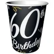 kubeczki papierowe happy birthday 60 urodziny b c czarny godan 200 ml 6 szt