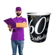 kubeczki papierowe happy birthday 60 urodziny b c czarny godan 200 ml 6 szt