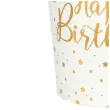 kubeczki papierowe happy birthday bialo zlote santex 250 ml 10 szt