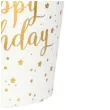 kubeczki papierowe happy birthday bialo zlote santex 250 ml 10 szt