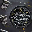 kubeczki papierowe happy birthday czarny godan 250 ml 6 szt