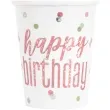 kubeczki papierowe happy birthday glitz unique 266 ml 8 szt