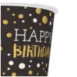 kubeczki papierowe happy birthday golden mix maki 250 ml 8 szt