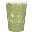 kubeczki papierowe happy birthday kraft oliwkowy santex 10 szt