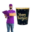 kubeczki papierowe happy new year czarne partypal 230 ml 6 szt
