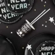 kubeczki papierowe happy new year nowy rok srebrno czarny partypal 220 ml 6 szt