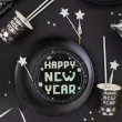 kubeczki papierowe happy new year nowy rok srebrno czarny partypal 220 ml 6 szt