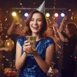 kubeczki papierowe happy new year zlote partydeco 220 ml 6 szt