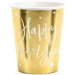 kubeczki papierowe happy new year zlote partydeco 220 ml 6 szt