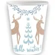 kubeczki papierowe hello winter swiateczne renifery bialy godan 250 ml 6 szt