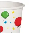 kubeczki papierowe kolorowe baloniki biale paw 250 ml 10 szt