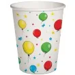 kubeczki papierowe kolorowe baloniki biale paw 250 ml 10 szt