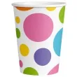 kubeczki papierowe kolorowe groszki amscan 250 ml 8 szt