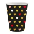 kubeczki papierowe kolorowe serduszka xoxo czarne godan 250 ml 6 szt