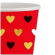 kubeczki papierowe kolorowe serduszka xoxo czerwony godan 250 ml 6 szt