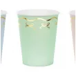kubeczki papierowe kolorowe ze zlotym wzorem partydeco 220 ml 6 szt