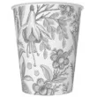 kubeczki papierowe kwiatowe wzory srebne maki 250 ml 8 szt