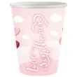 kubeczki papierowe love is in the air rozowy godan 250 ml 6 szt
