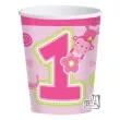kubeczki papierowe roczek malpka z kwiatkiem rozowe amscan 266 ml 8 szt