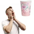kubeczki papierowe rozowe motylki amscan 250 ml 8 szt