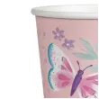 kubeczki papierowe rozowe motylki amscan 250 ml 8 szt