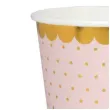 kubeczki papierowe rozowe w zlote kropki santex 250 ml 10 szt