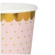kubeczki papierowe rozowe w zlote kropki santex 250 ml 10 szt