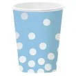 kubeczki papierowe srebrne groszki blekitne 270 ml 6 szt