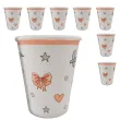 kubeczki papierowe urodzinowe kokardki maki 250 ml 8 szt