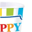 kubeczki papierowe urodziny happy birthday kolorowe amscan 250 ml 8 szt