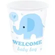 kubeczki papierowe welcome baby boy slonik bialo niebieski partypal 220 ml 6 szt
