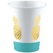 kubeczki papierowe zlote ananasy amscan 250 ml 8 szt