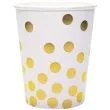 kubeczki papierowe zlote groszki biale kraszek 260 ml 6 szt